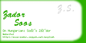 zador soos business card